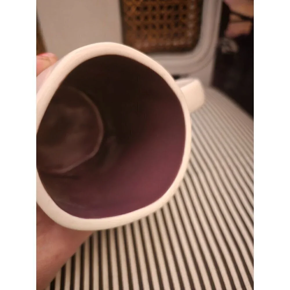 Rae Dunn Halloween Psychic Coffee Mug Purple Interior White